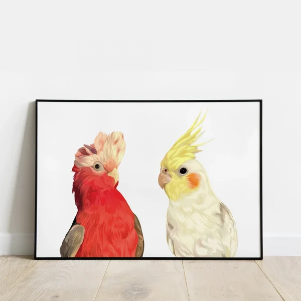 custom birds portrait painting bird art