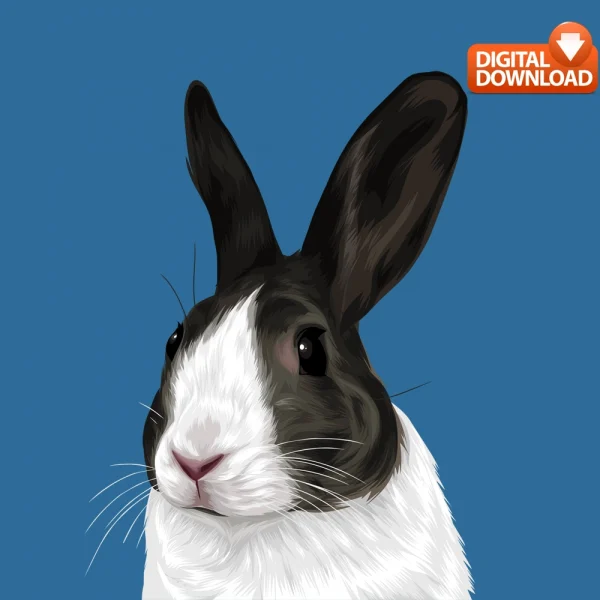 custom rabbit portrait - bunny portrait drawing
