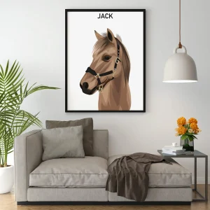 horse poster illustration, horse art prints wall decor